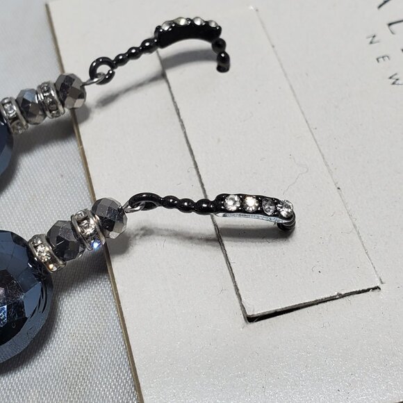 Ali Khan glass faceted bead with rhinestone dangle earring - Picture 5 of 7